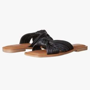 The Drop Women's Ida Knotted Flat Slide Sandal Black,NIB,Size 6.5